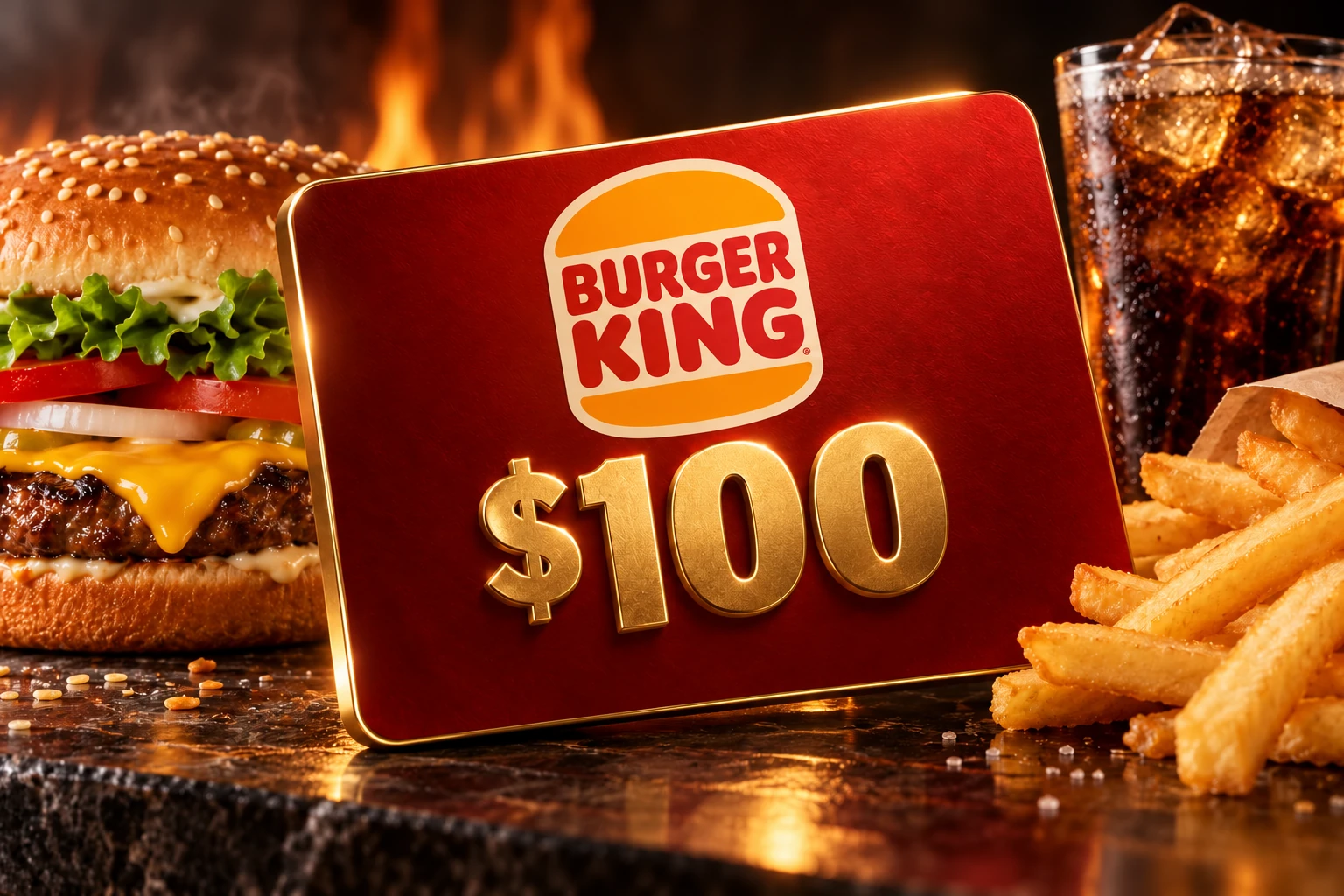 Burger King $100 promotional artwork
