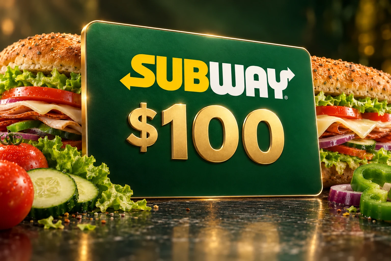Subway $100 promotional artwork